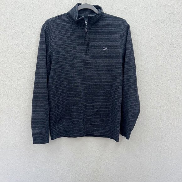 Vineyard Vines Performance Blue Stripe 1/4 Quarter Zip Pullover Shirt Mens Small - Picture 1 of 7